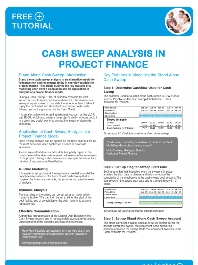 Cash Sweep Tutorial PDF Project Finance Debt