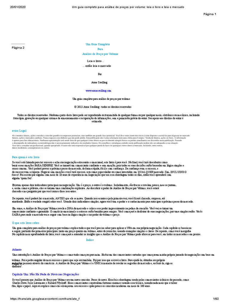 Um Guia Completo para Análise de Preços Por Volume - Leia o Livro e Leia o  Mercado PDF, PDF, Análise técnica