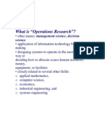 What Is "Operations Research"?: Science