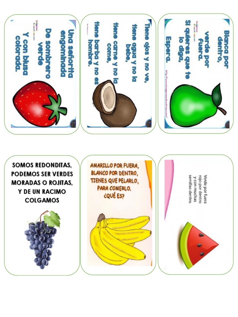 Adivinanzas de Frutas | PDF