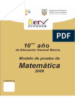 Prueba - Modelo - Matematica - 10 Respuestas