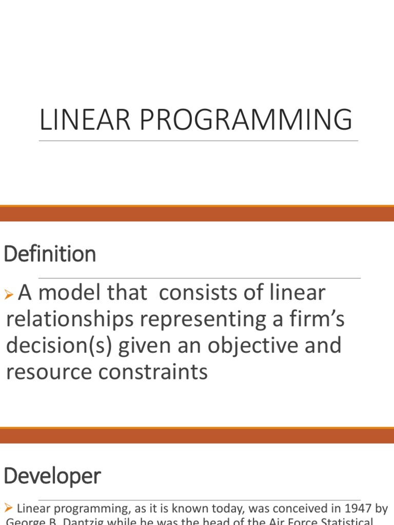 Linear Programming | PDF | Linear Programming | Mathematical Model