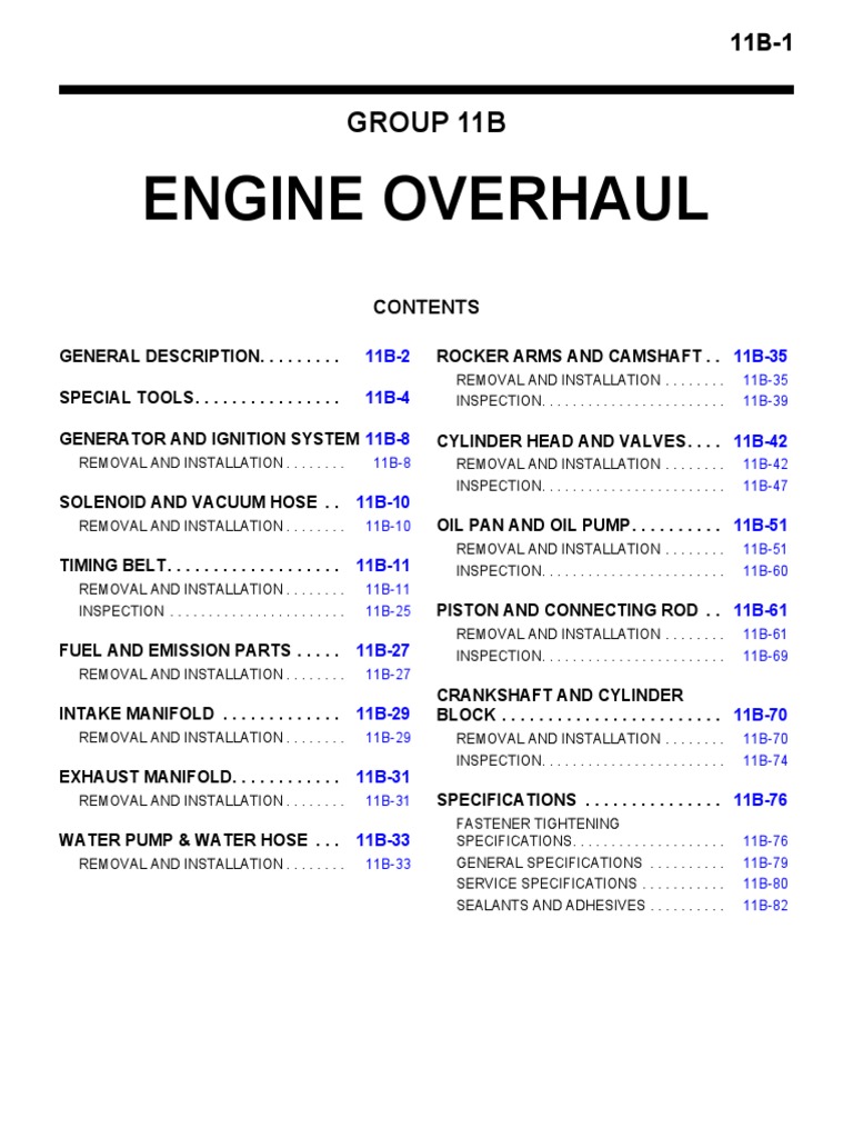Engine Overhaul PDF | PDF | Ignition System | Cylinder (Engine)