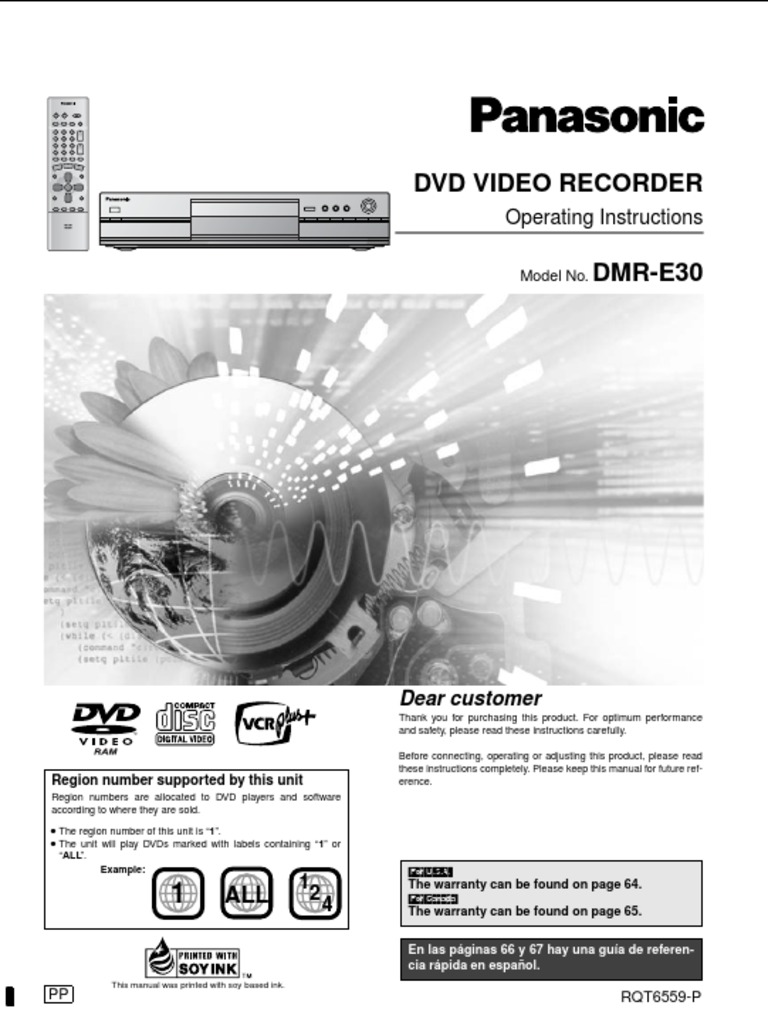Manual - Panasonic Dvd - Dmr-e30 (User Manual) | Electrical Connector |  Coaxial Cable