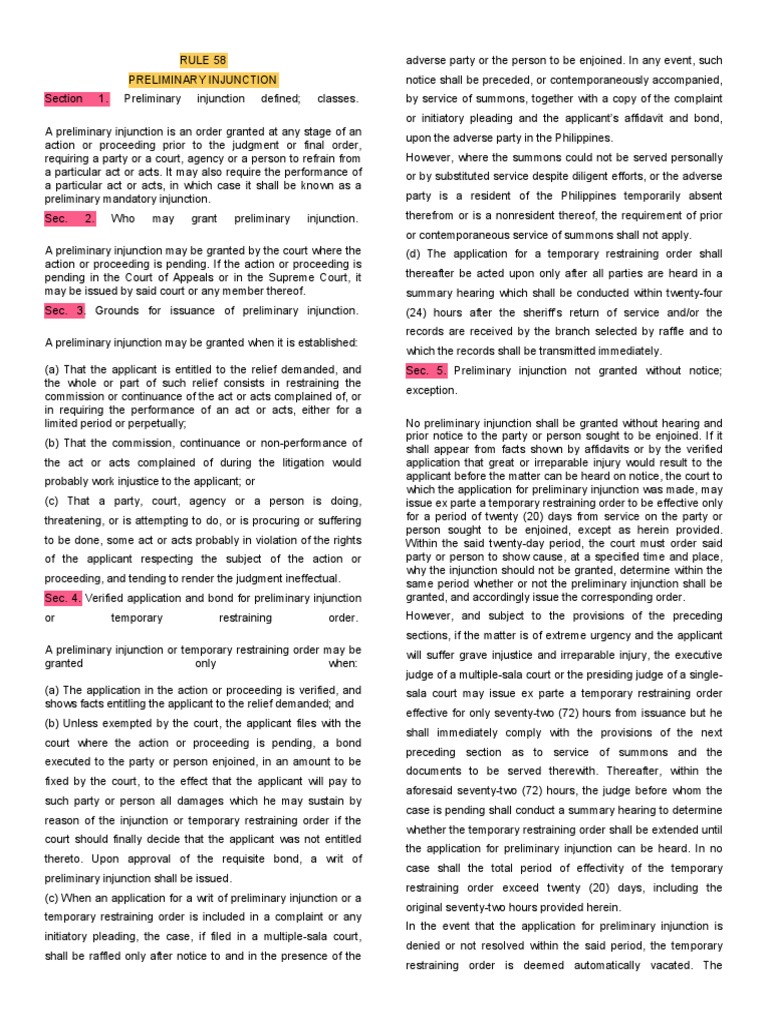 Rule 58 | PDF | Ex Parte | Injunction