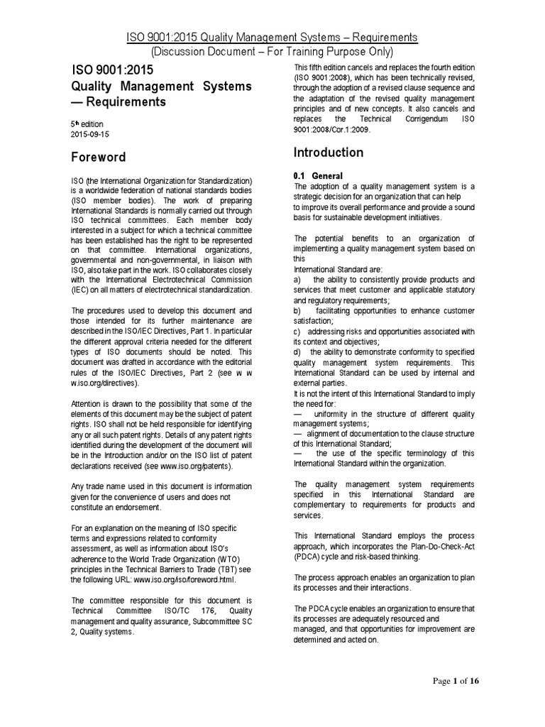 Iso 9001 - 2015 | PDF | Quality Management | Quality Management System