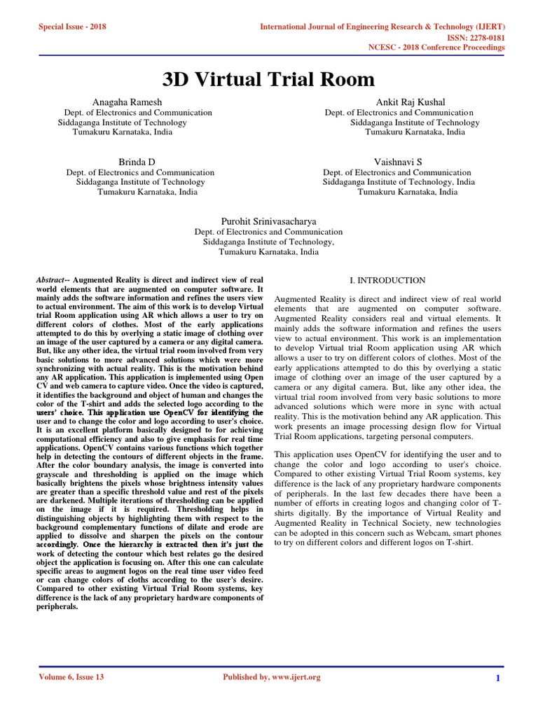3d Virtual Trial Room IJERTCONV6IS13159 PDF PDF
