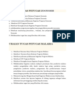 Uraian Tugas Petugas Zoonosis, Malaria, Surveilans