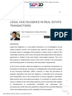LEGAL DUE DILIGENCE IN REAL ESTATE TRANSACTIONS - Singhania and Partners PDF