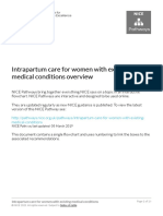 Intrapartum Care For Women With Existing Medical Conditions Intrapartum Care For Women With Existing Medical Conditions Overview