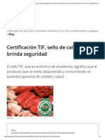 Certificación TIF, Sello de Calidad Que Brinda Seguridad - Secretaría de Agricultura, Ganadería, Desarrollo Rural, Pesca y Alimentación - Gobierno - Gob - MX