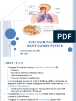 Alterations in The Respiratory System: Carol Bowdoin RN, MSN Fall 2010