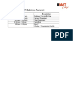 Tentative Program Badminton IIPC