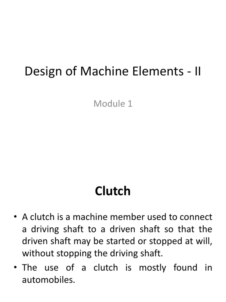 Design of Clutch PDF Clutch Friction
