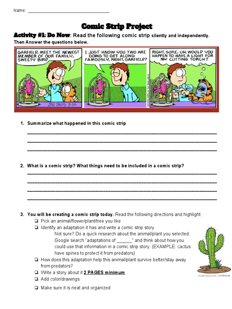 Comic Strip Project on Adaptations | PDF | Comic Strips | Comics