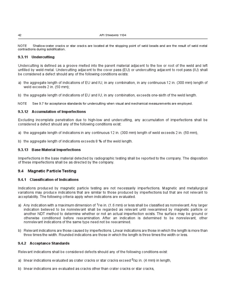 Api 1104 | PDF | Nondestructive Testing | Welding