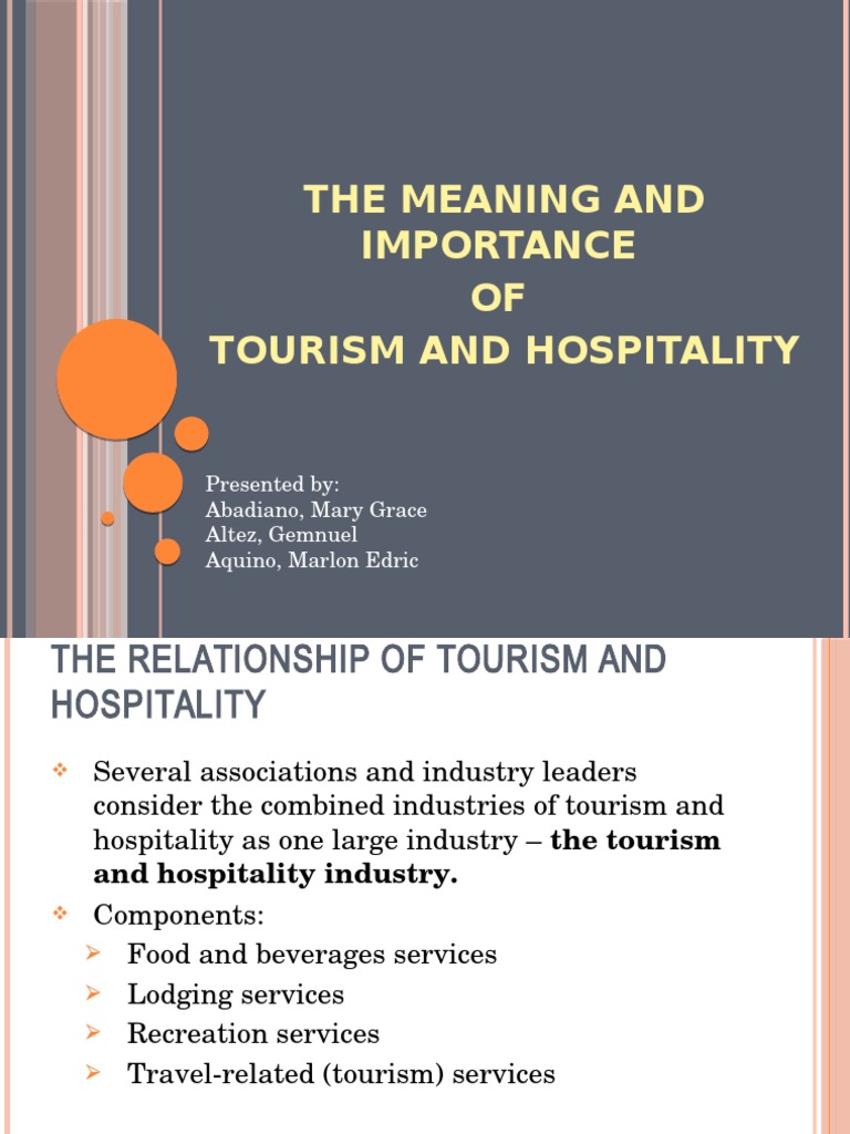 hospitality tourism meaning