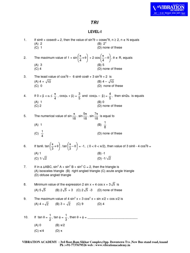 Trigonometry Trigonometry Complex Analysis