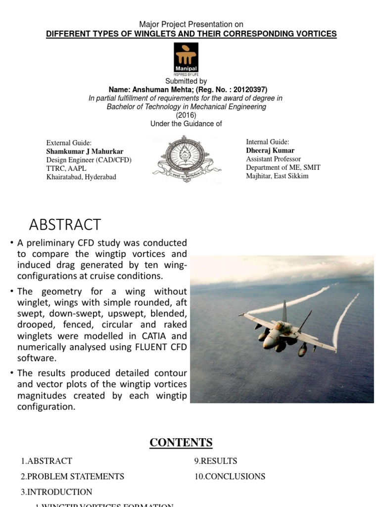 DIFFERENTTYPESOFWINGLETSANDTHEIRCORRESPONDINGVORTICES | PDF | Vortices ...