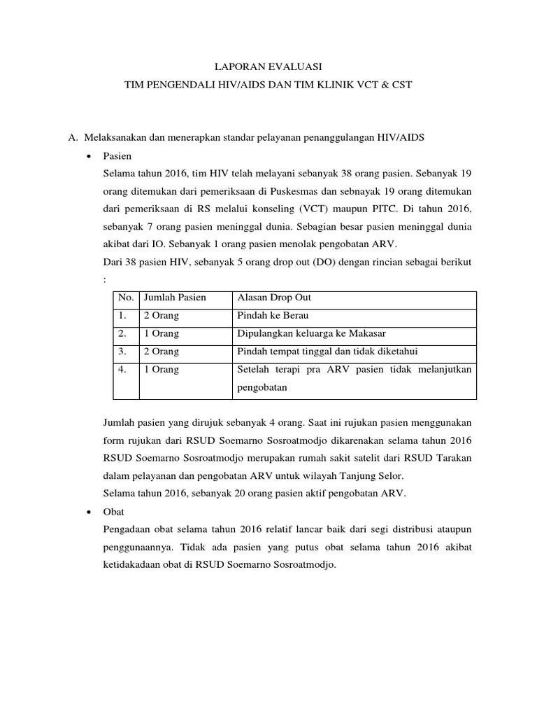 Laporan Tim HIV | PDF