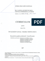 Curriculum Tehnic X Liceu Comert PDF