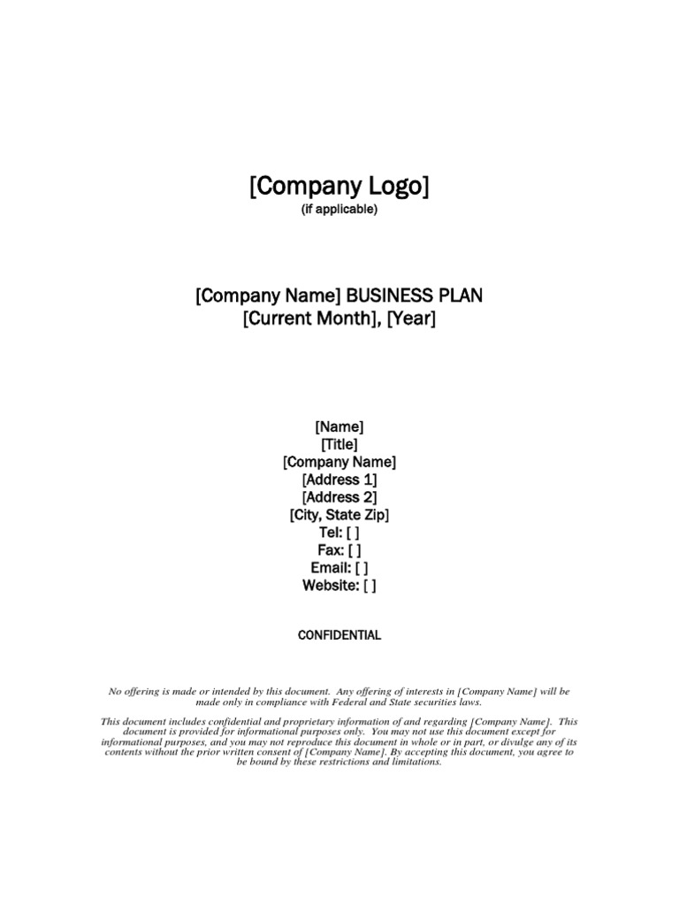 Free Business Plan Template PDF | PDF