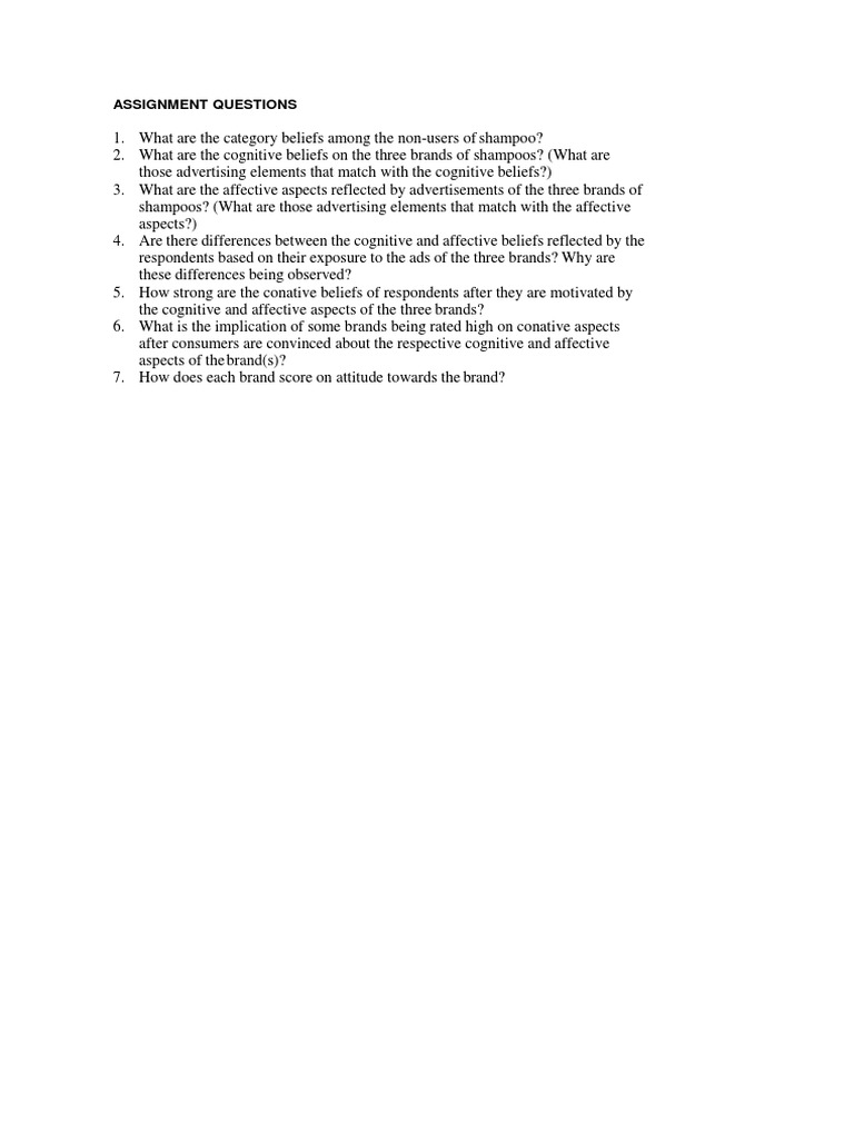 Assignment Questions For The Super Shampoo Products Case | PDF