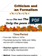 New Criticism and Formalism