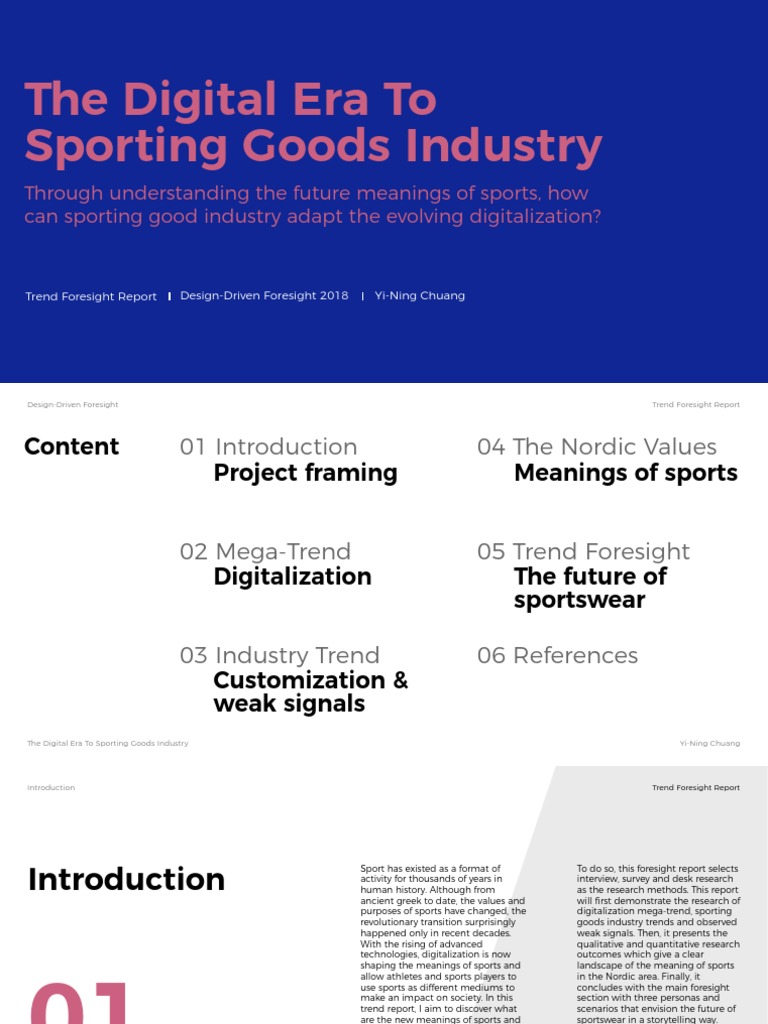 Trend Foresight Report The Digital Era To Sporting Goods Industry