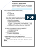 TTT Exemption Application Guideline For Criteria Selection