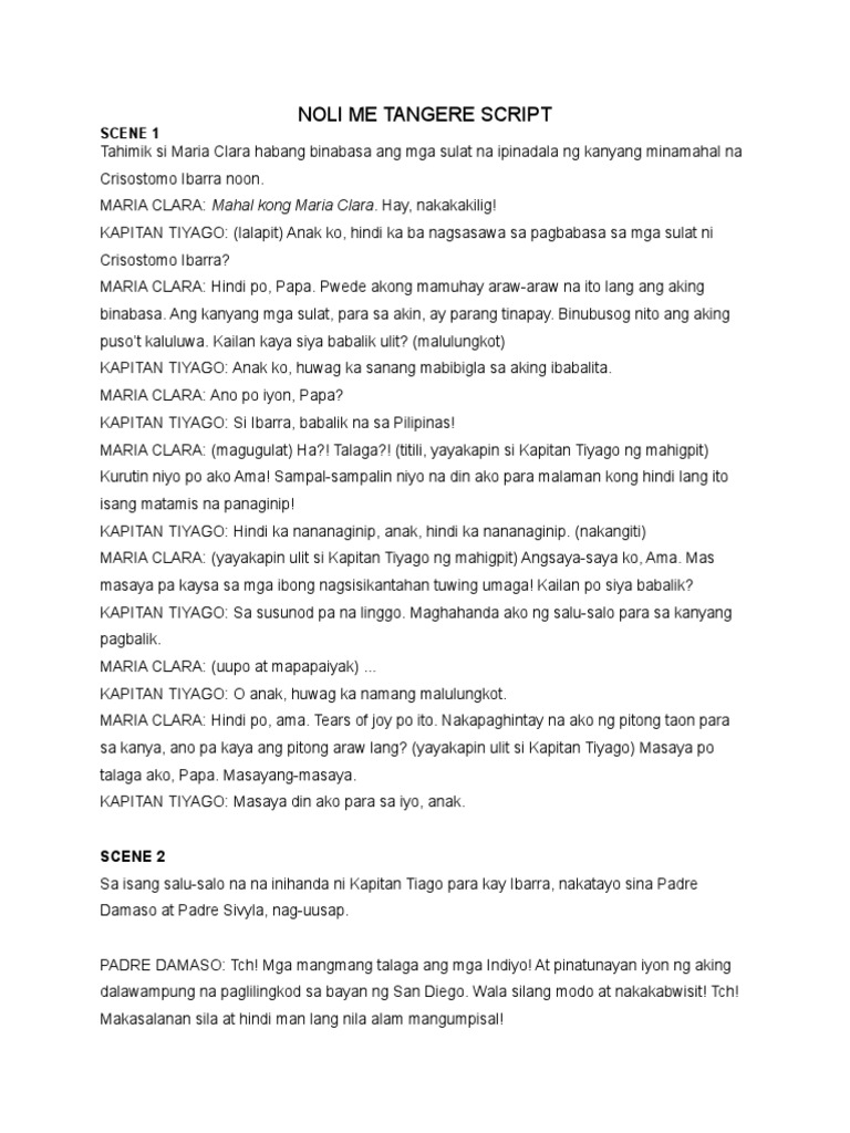 Noli Me Tangere Script | PDF