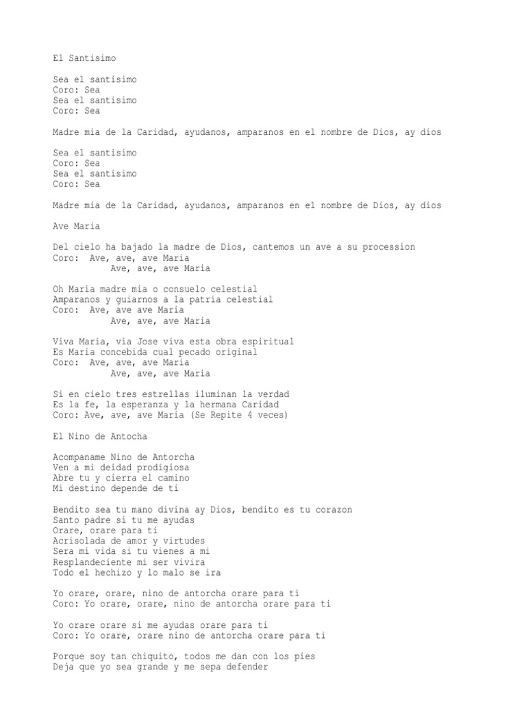 Algunos Cantos de la Misa Espiritual