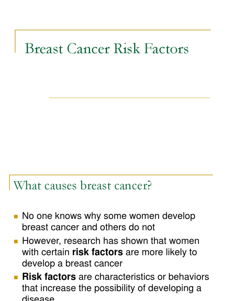 Breast Cancer Risk Factors Guide | PDF | Breast Cancer | Cancer