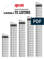 SNAP ON Hydraulic Wrench LTQ Cassette Listing