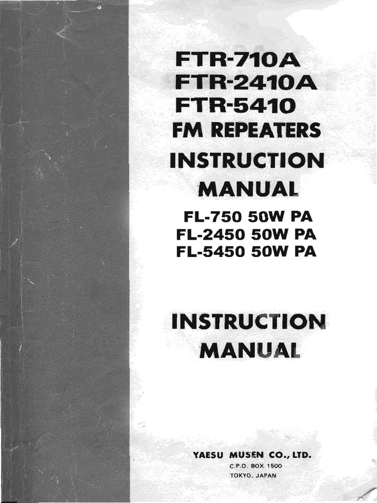 Yaesu FTR Repeaters Instruction Manual PDF PDF