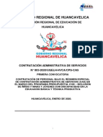 CONTRATACIÓN ADMINISTRATIVA DE SERVICIOS N°003-2020/UGELH-HVCA/CPC-CAS EN EL MARCO DEL PROGRAMA PRESUPUESTAL 0106 - INCLUSIÓN DE NIÑOS, NIÑAS Y JÓVENES CON DISCAPACIDAD EN LA EDUCACIÓN BÁSICA Y TÉCNICA PRODUCTIVA.  