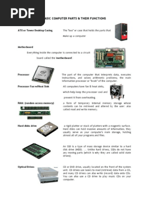 PARTS OF COMPUTER & THEIR FUNCTIONS (1)