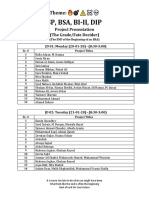 Project Presentation Schedule