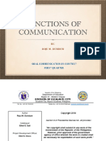 Functions of Communication Oral Communication PDF