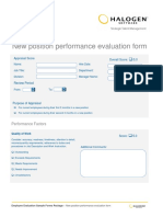 New Position Performance Evaluation Form