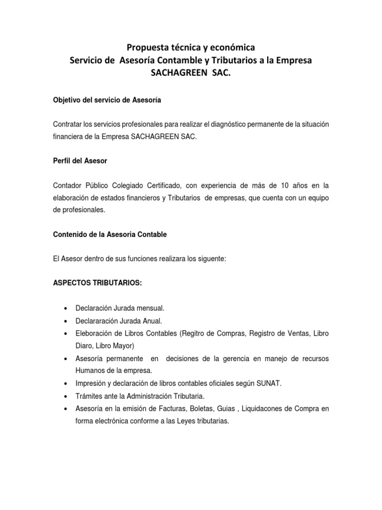 Propuesta de Asesoría Contable en Venezuela | PDF | Estado financiero ...