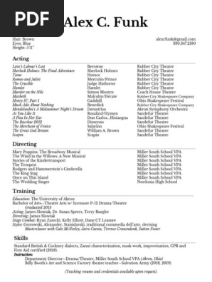 acting resume