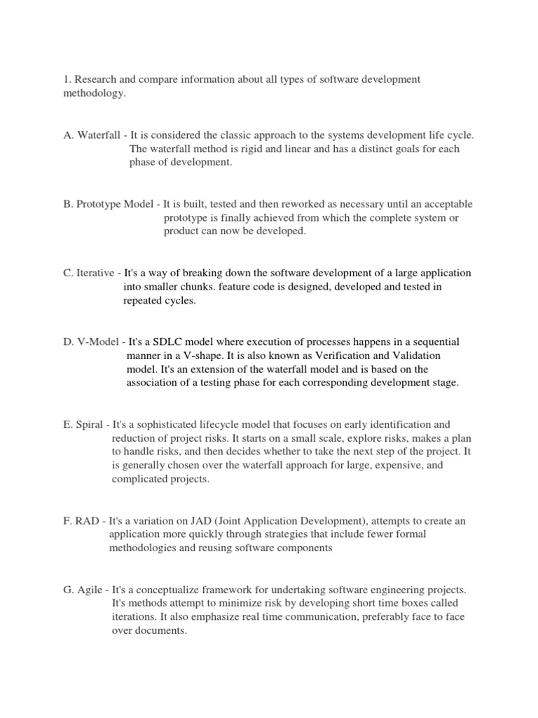 Software Development Methodology | PDF | Software Development Process