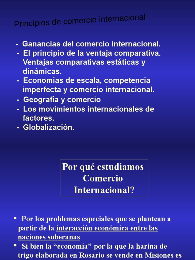 Ventajas y Principios del Comercio Internacional | PDF | Ventaja ...