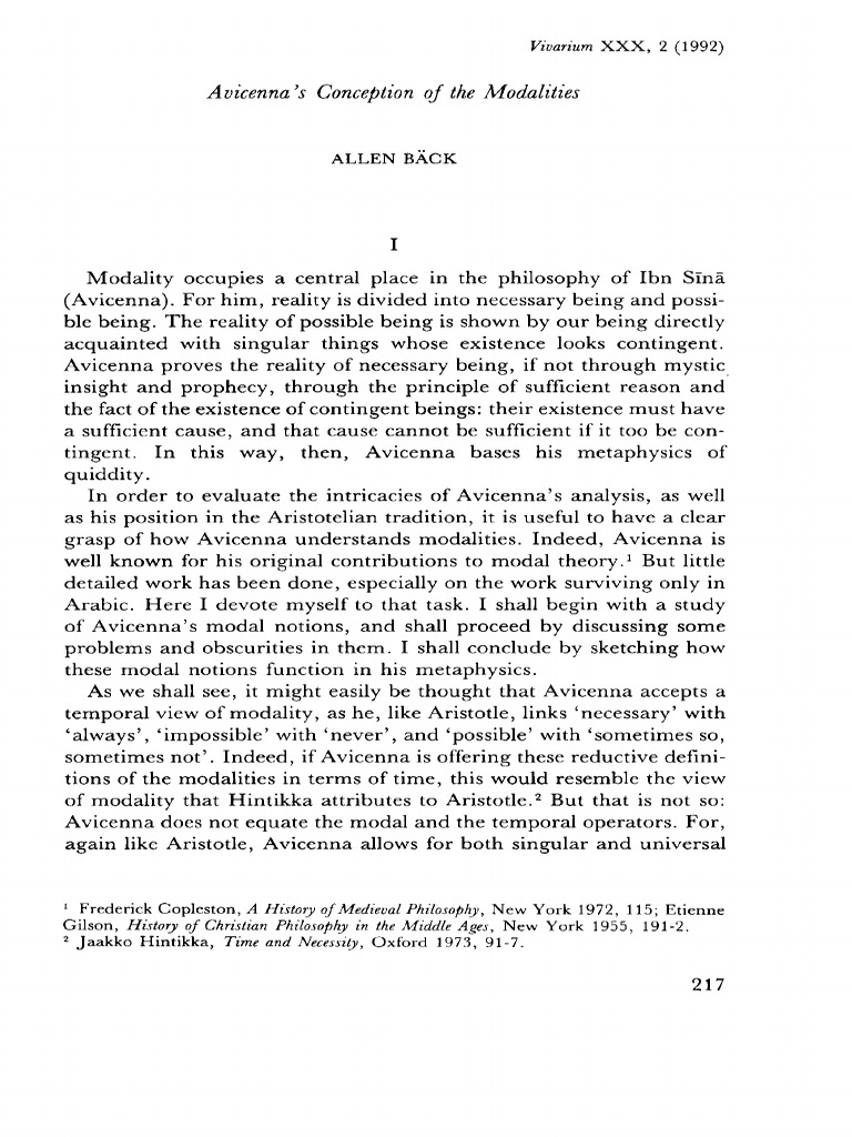 Avicenna's Modalities Explained | PDF | Modal Logic | Aristotle