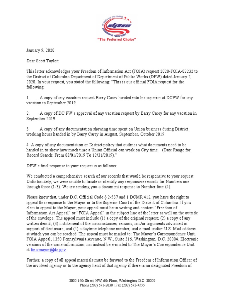 District Response To 7 On Your Side Foia Request | PDF | Freedom Of ...