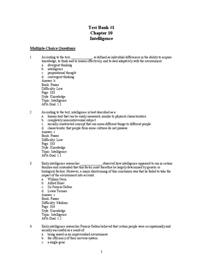 Intelligence Test Insights | PDF | Intelligence Quotient | Validity ...