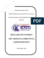 Reglamento Interno Del Personal Administrativo