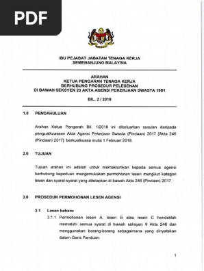Arahan Ketua Pengarah Bil 2 2018 Pdf