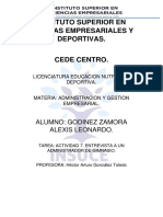 Entrevista a administrador de gimnasio familiar de 40 años